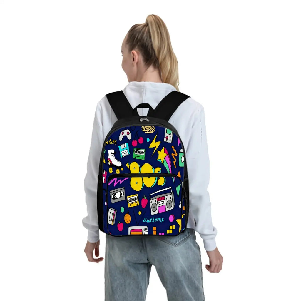 Mochila Retro Cassette - Morral Escolar Diseño Vintage 2D