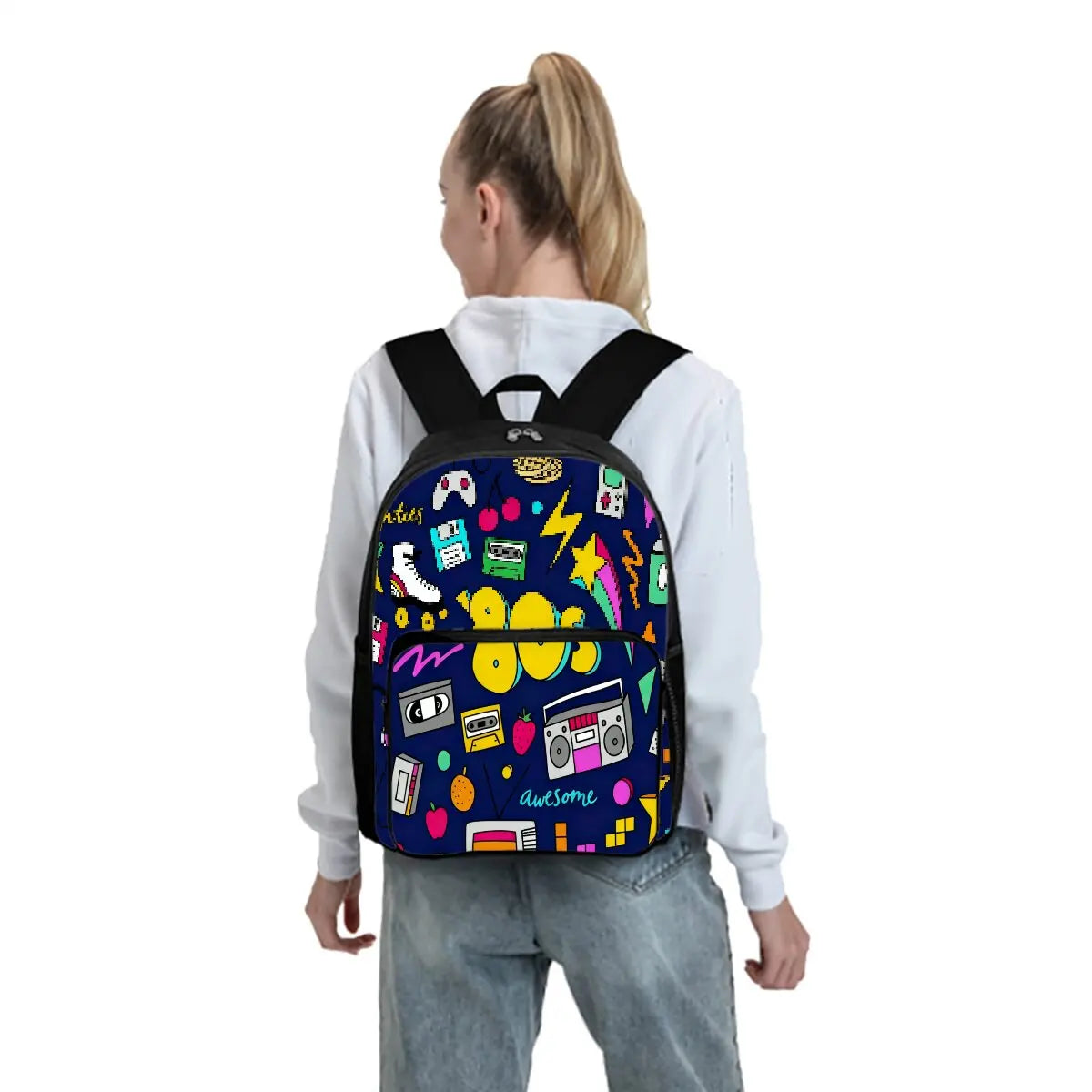 Mochila Retro Cassette - Morral Escolar Diseño Vintage 2D