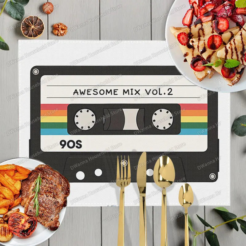 Individuales Retro Cassette - Mantel Decorativo Vintage