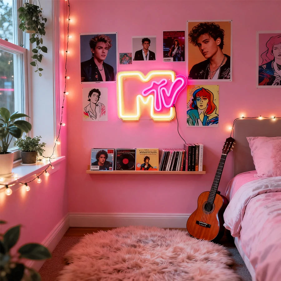 Letrero Neón LED Musical - Decoración Retro