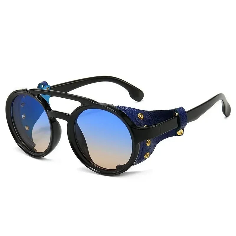 Gafas de Sol Steampunk con Protección Lateral Cuero - UV400 Retro