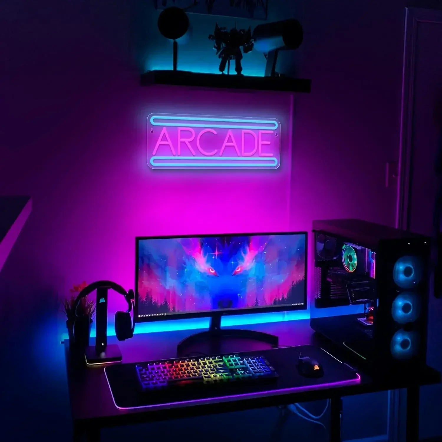 Letrero LED Neón Arcade Retro - Luz Decorativa Game Room Vintage