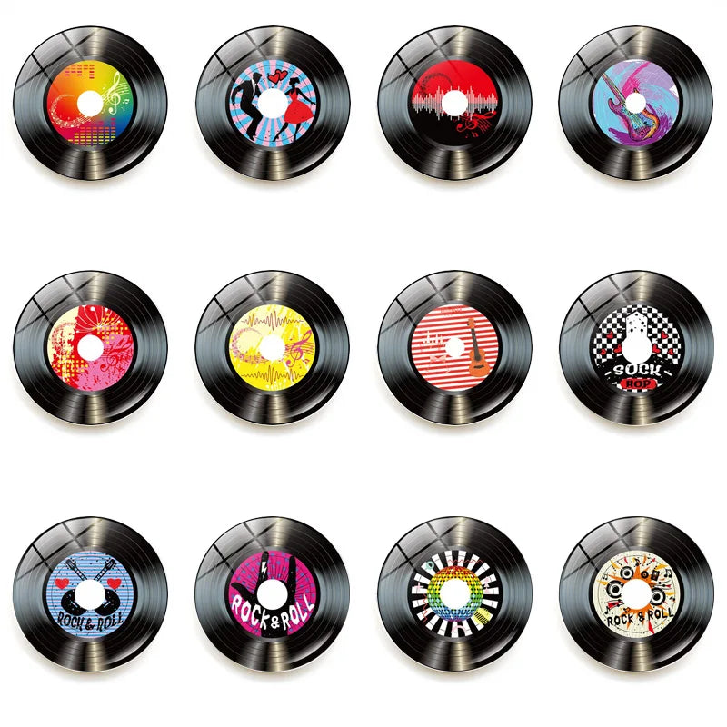 Imanes Retro de Vinilo Musical - Set x6 Decorativos