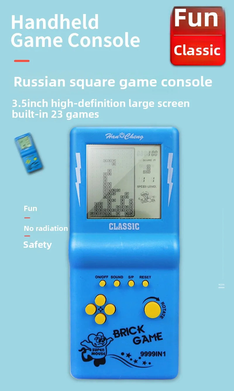 Retro Classic Tetris Handheld Game Console, Nostalgic 80s 90s Electronic Game Toy