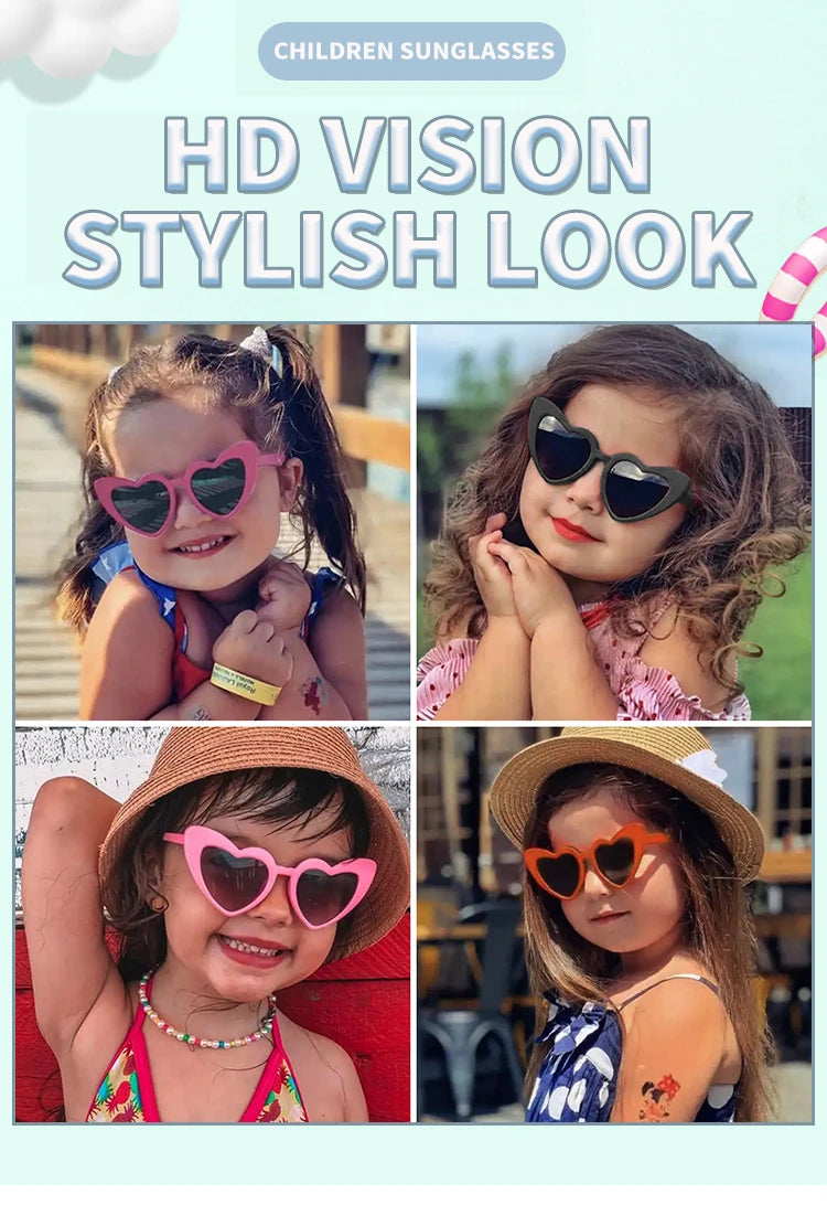 Gafas de Sol Infantiles Corazón Retro - UV400 para Niñas y Niños