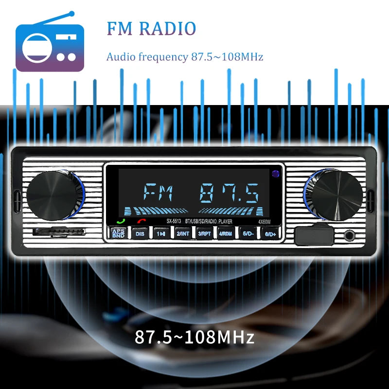 SINOVCLE 1 Din Car Radio Stereo Digital  Bluetooth FM Audio Music USB / SD With In Dash AUX Input 12V MP3 Multimedia Player