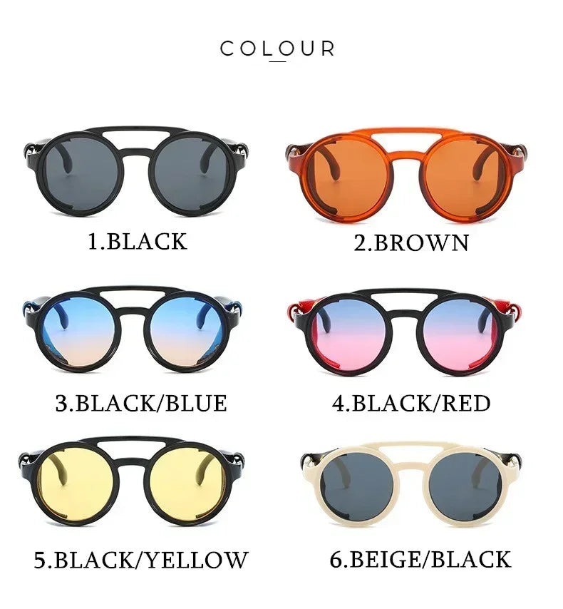 Gafas de Sol Steampunk con Protección Lateral Cuero - UV400 Retro