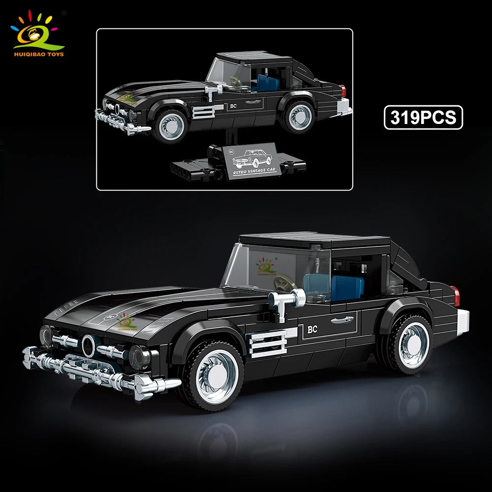 Auto Deportivo Retro MOC con Exhibidor - Bloques de Construcción