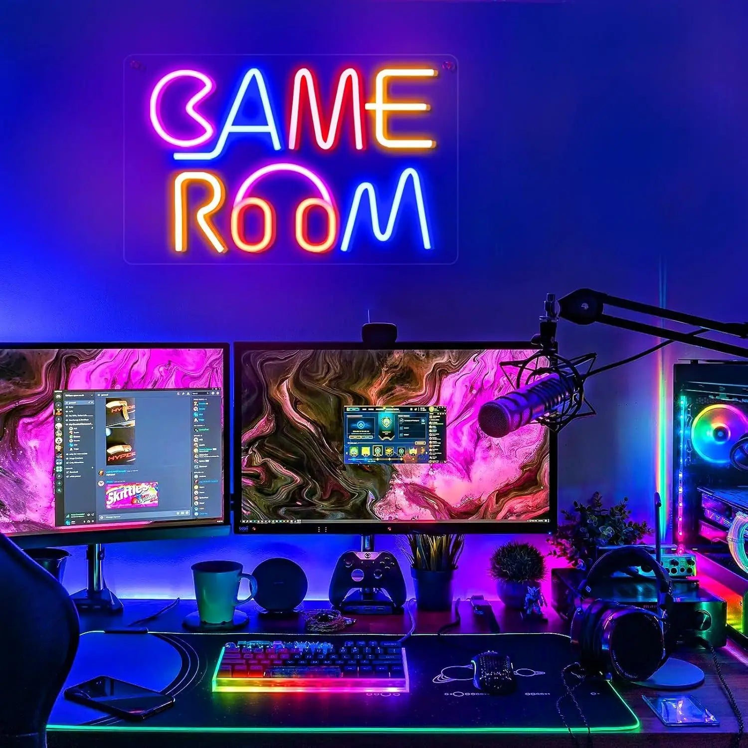 Letrero LED Neón Game Room Retro - Decoración Arcade Gamer