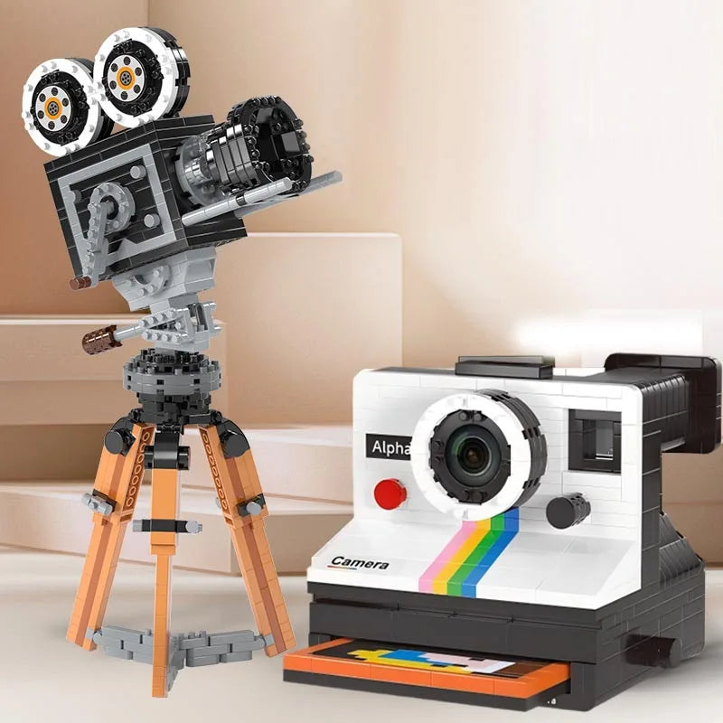 Cámara Retro Proyector Bloques 3D - Kit Armable Vintage Coleccionable