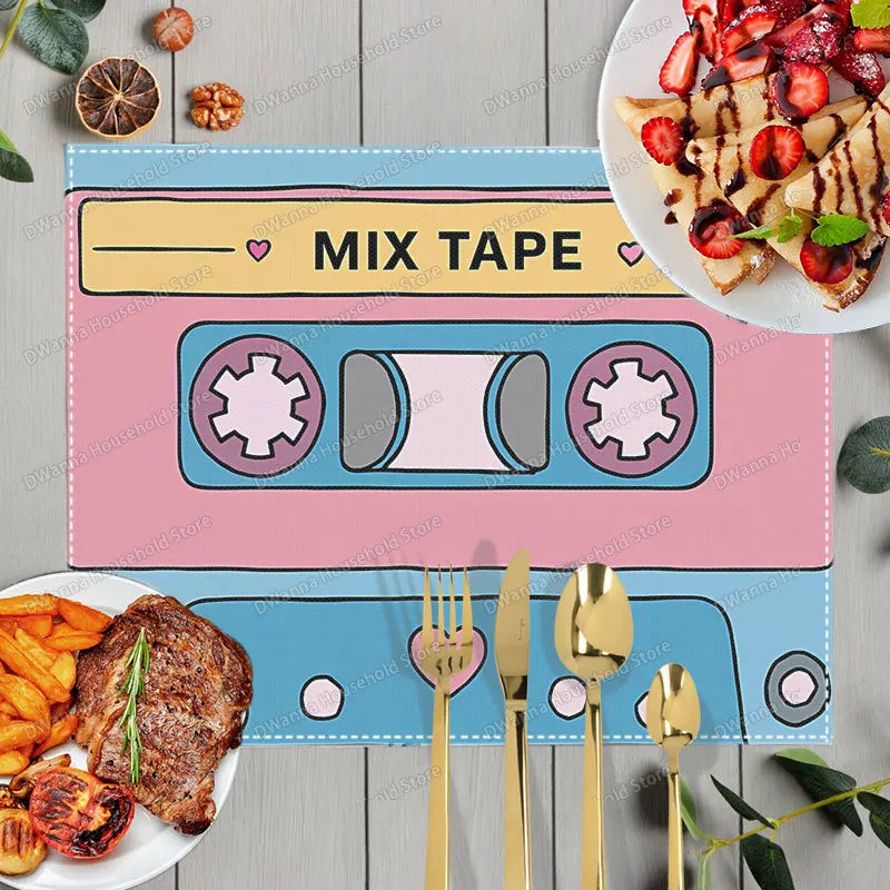 Individuales Retro Cassette - Mantel Decorativo Vintage