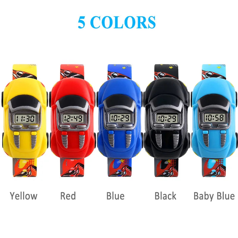 Reloj Digital Infantil LED Carrito - Estilo Retro Deportivo