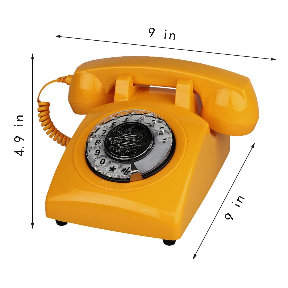 Teléfono Retro de Disco Rojo - Clásico Vintage con Cable