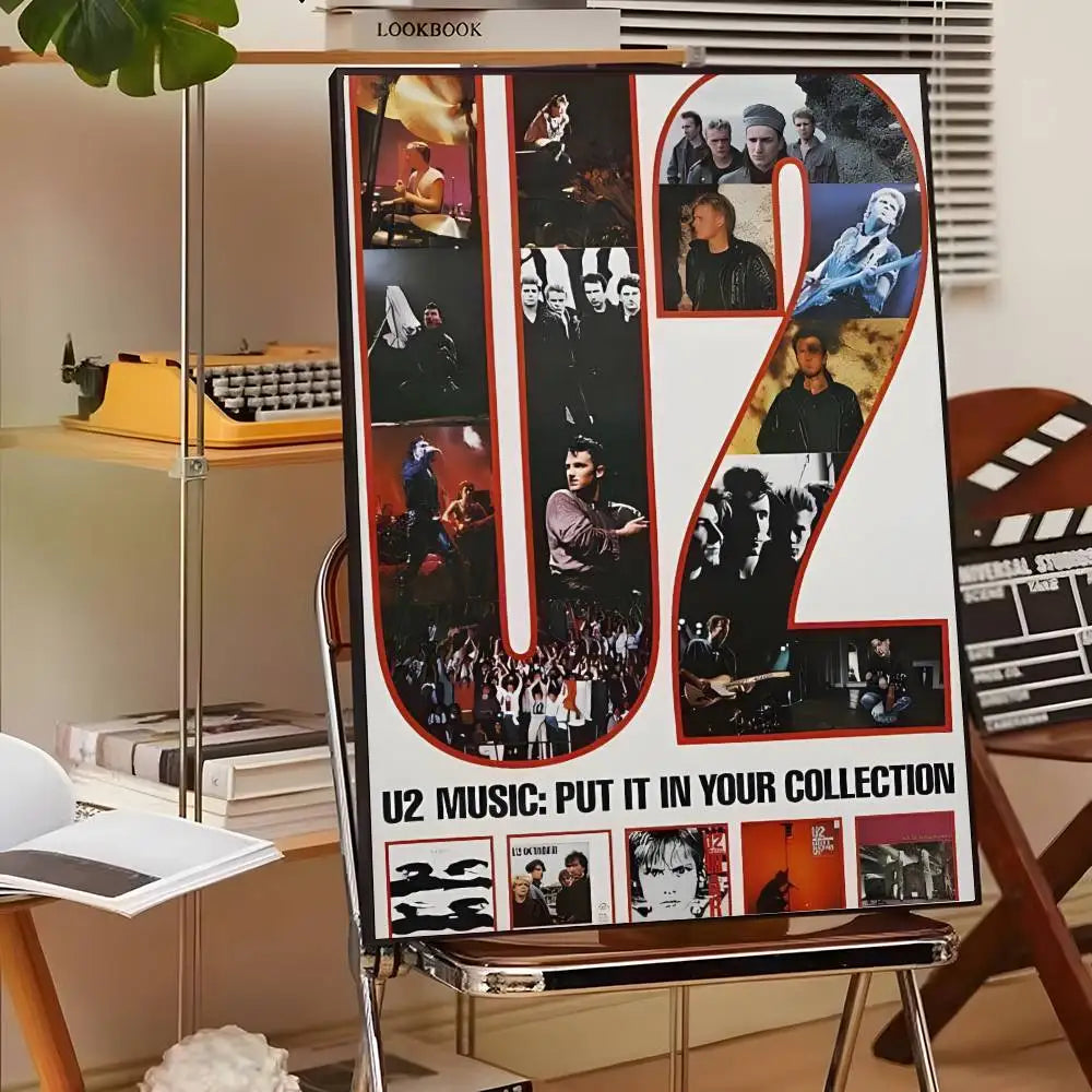 Póster Artístico U2 - Cuadro Canvas Rock Band Retro