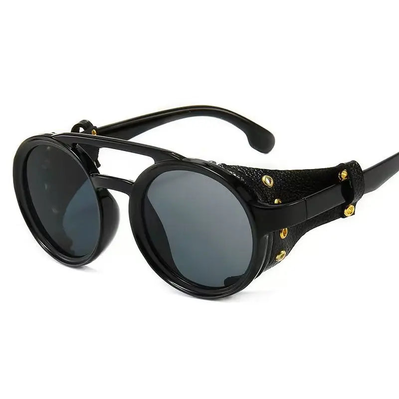 Gafas de Sol Steampunk con Protección Lateral Cuero - UV400 Retro