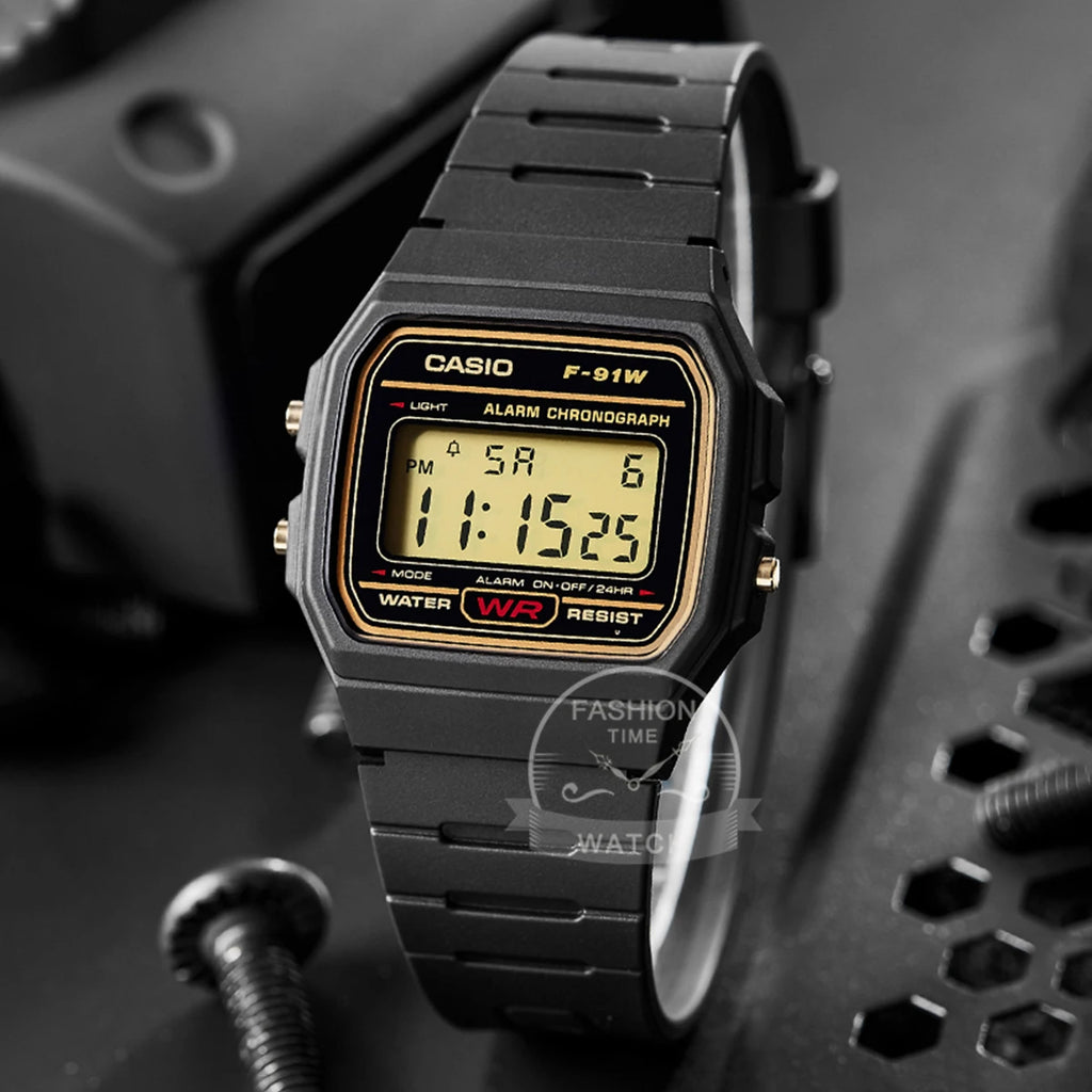 Reloj Casio F-91WG Retro Dorado - Clásico Digital Cuadrado