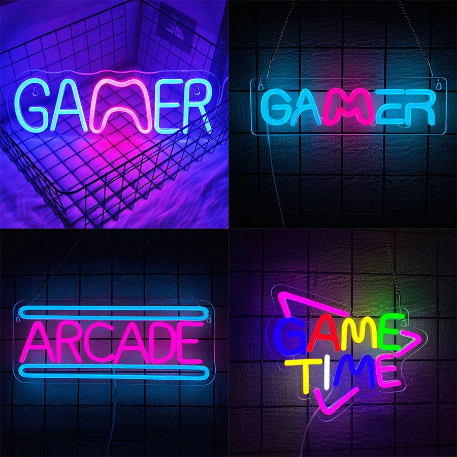 Letrero Neón LED Gamepad - Decoración Gamer Control Retro