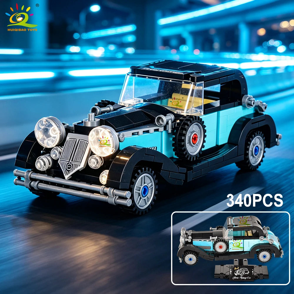 Auto Deportivo Retro MOC con Exhibidor - Bloques de Construcción