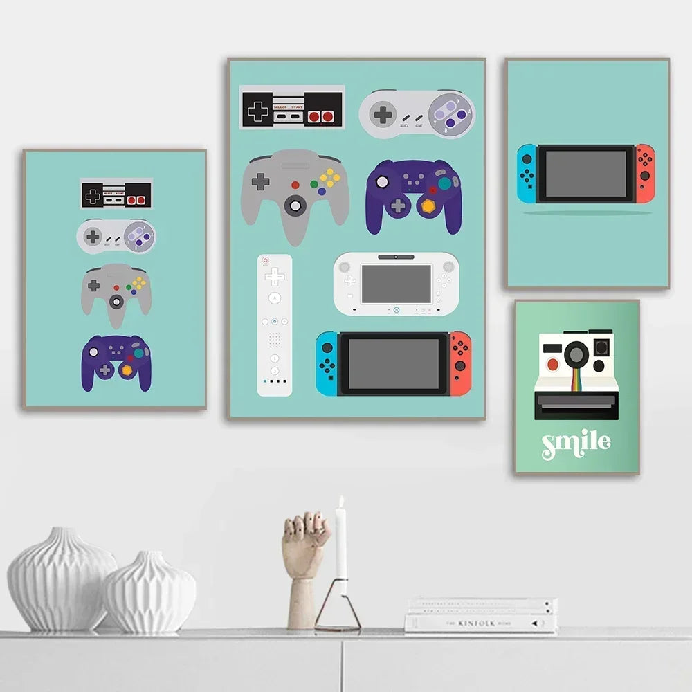 Cuadro Abstracto Control de Videojuegos - Arte Moderno Gamer