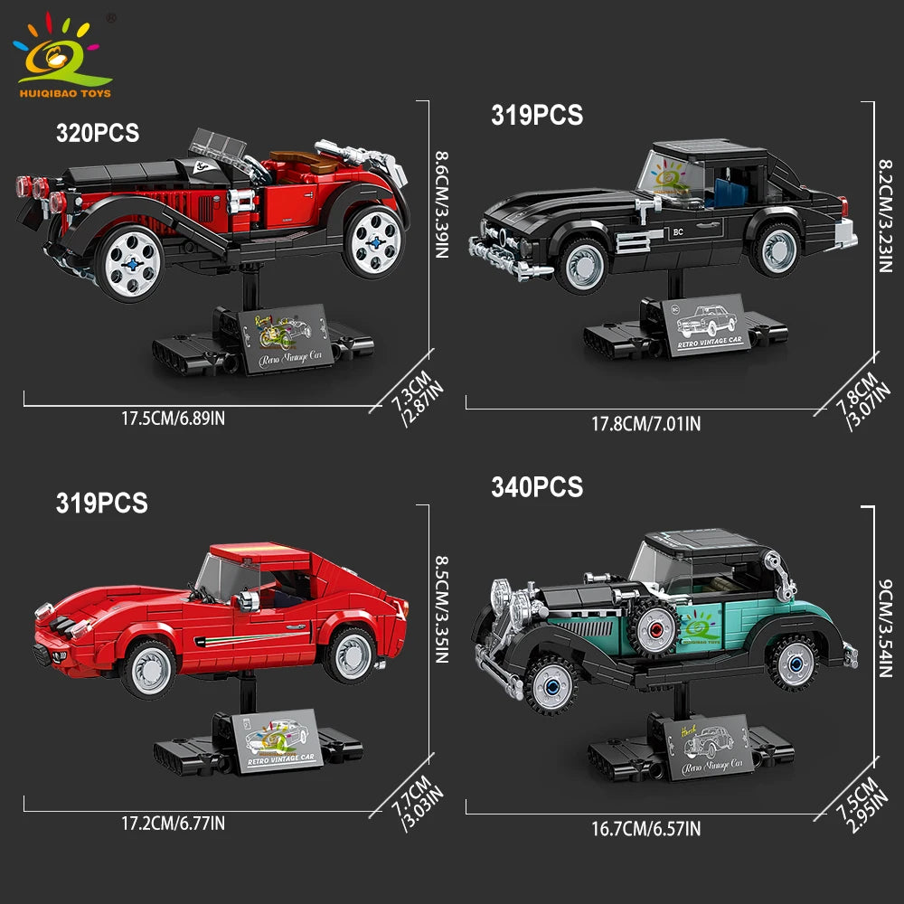 Auto Deportivo Retro MOC con Exhibidor - Bloques de Construcción