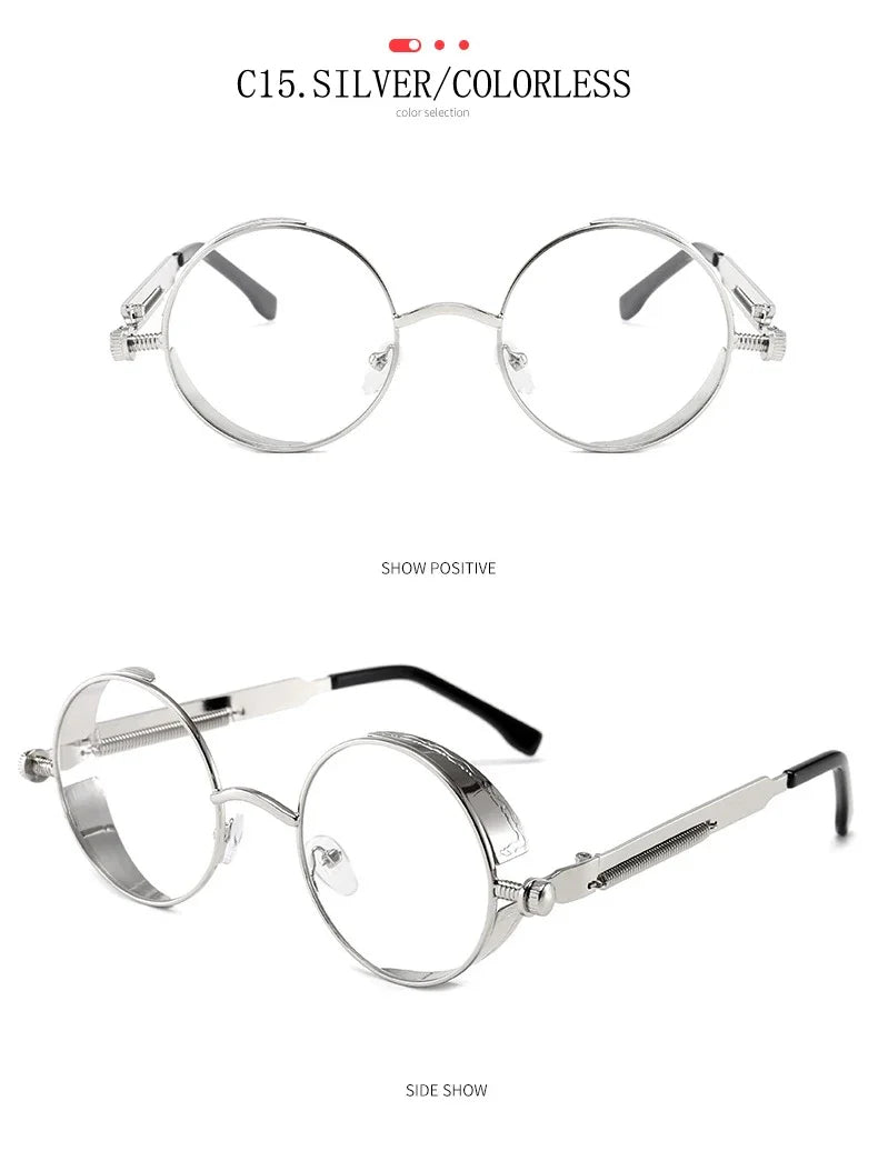 Gafas de Sol Steampunk Redondas Metal - Estilo Retro Industrial