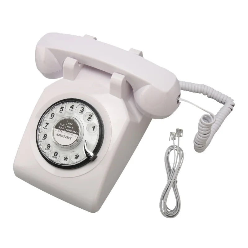 Retro Rotating Phone Old Fashioned Vintage Landline Phone With Mechanical Ringer Speaker For Household Office Hotel