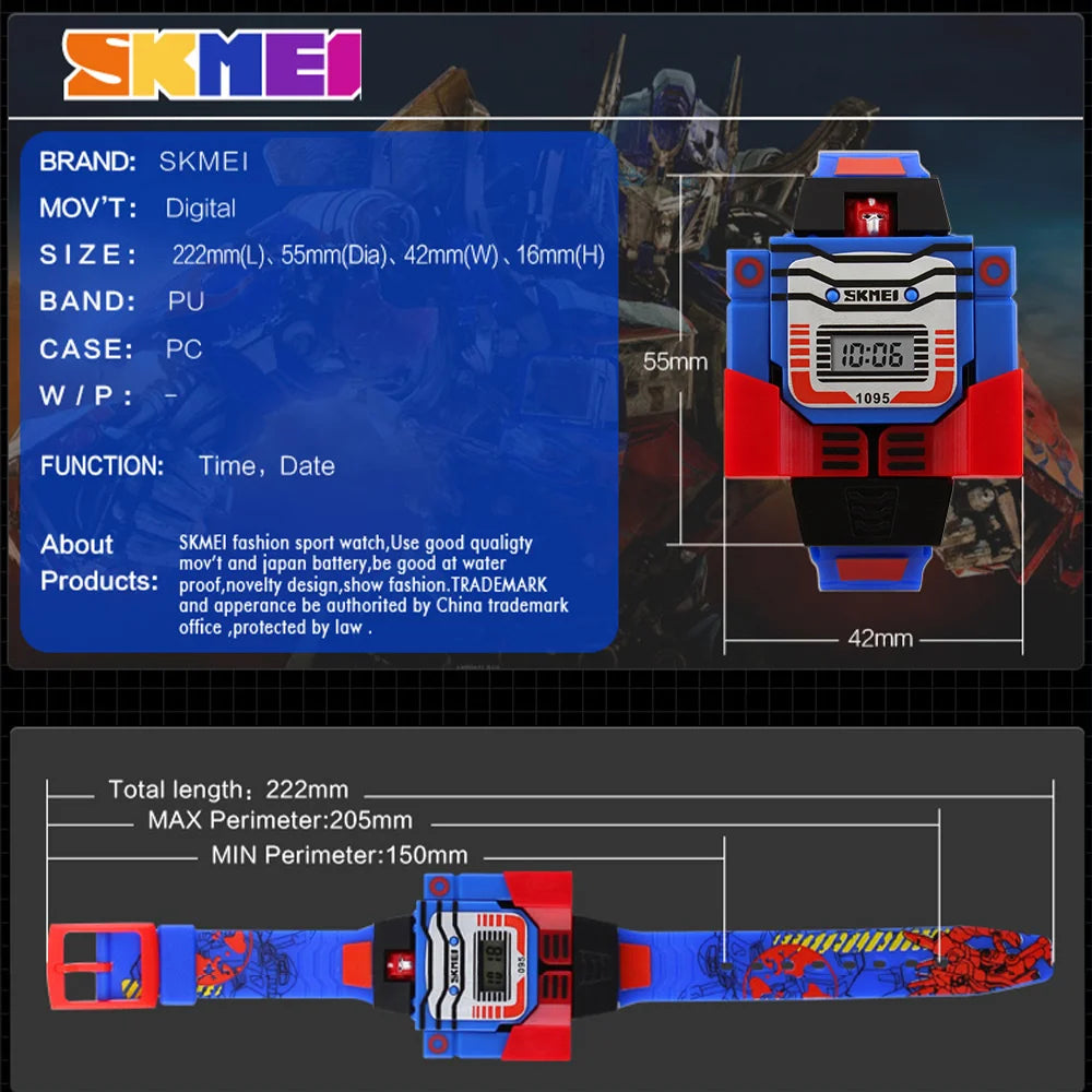 Reloj Transformer Robot - Juguete Retro Digital Infantil