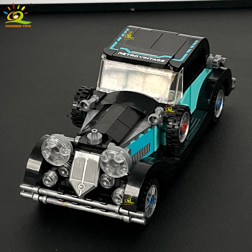 Auto Deportivo Retro MOC con Exhibidor - Bloques de Construcción