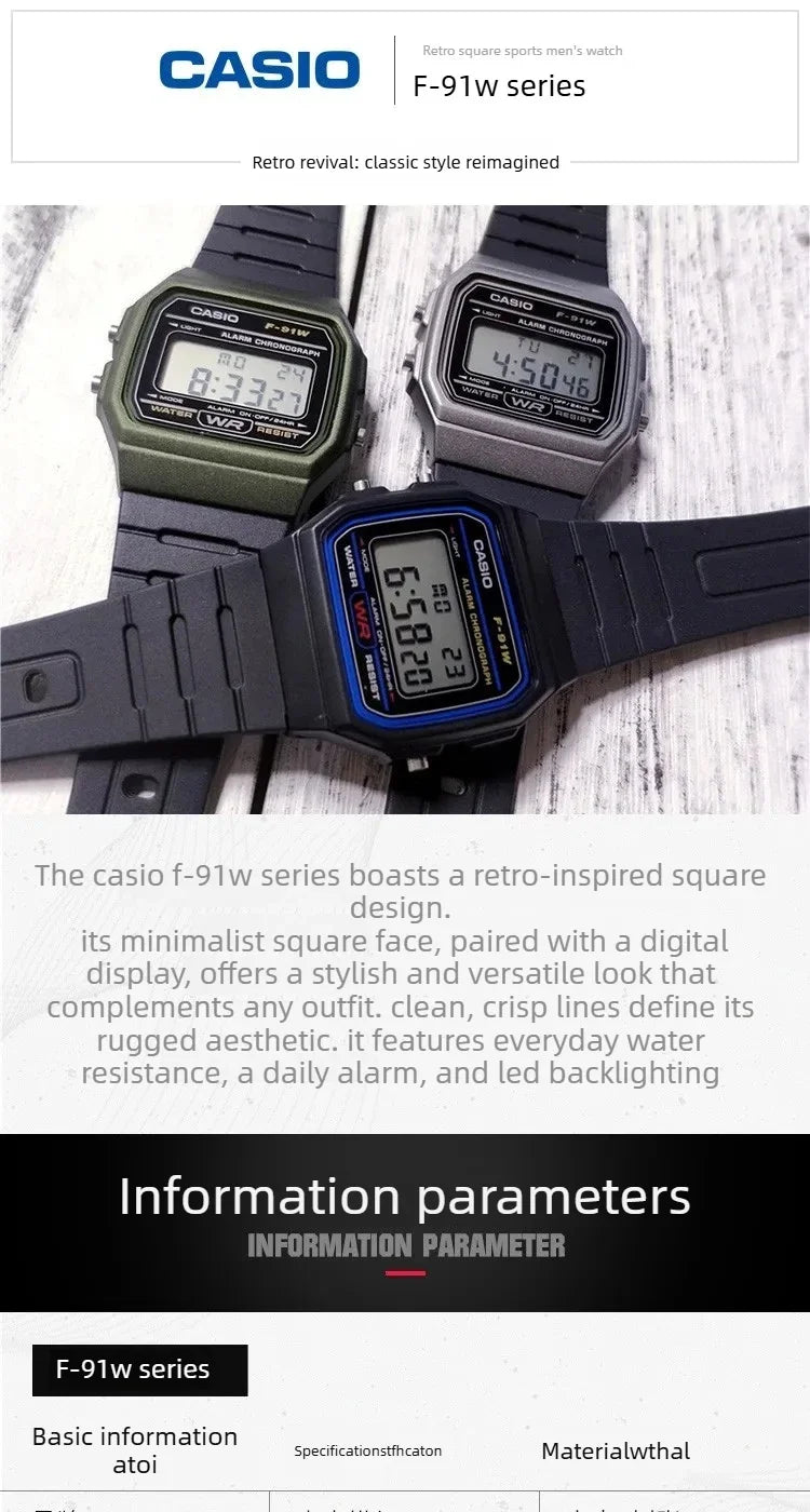 Reloj Casio F-91W Retro - Clásico Digital LCD