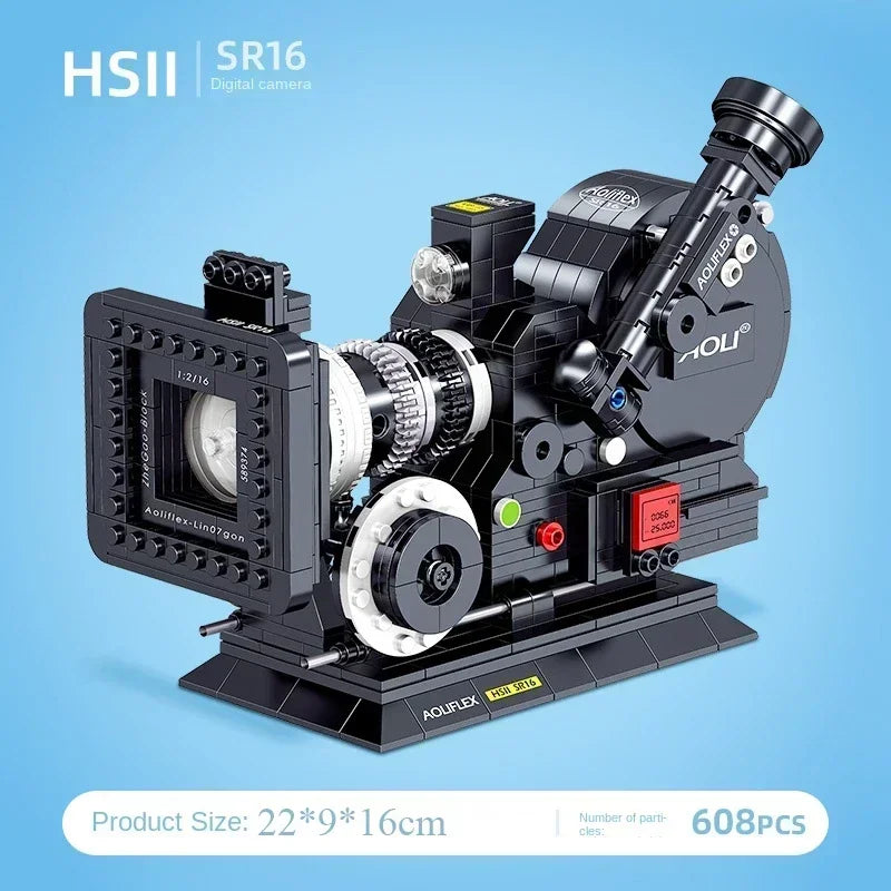 Cámara Retro Bloques 3D - Modelo Coleccionable Vintage para Armar