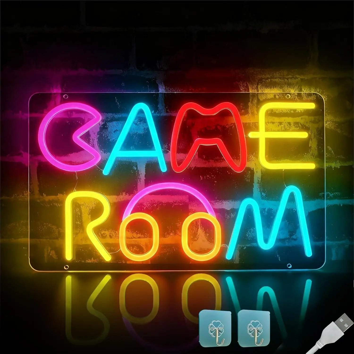 Letrero LED Neón Game Room Retro - Decoración Arcade Gamer