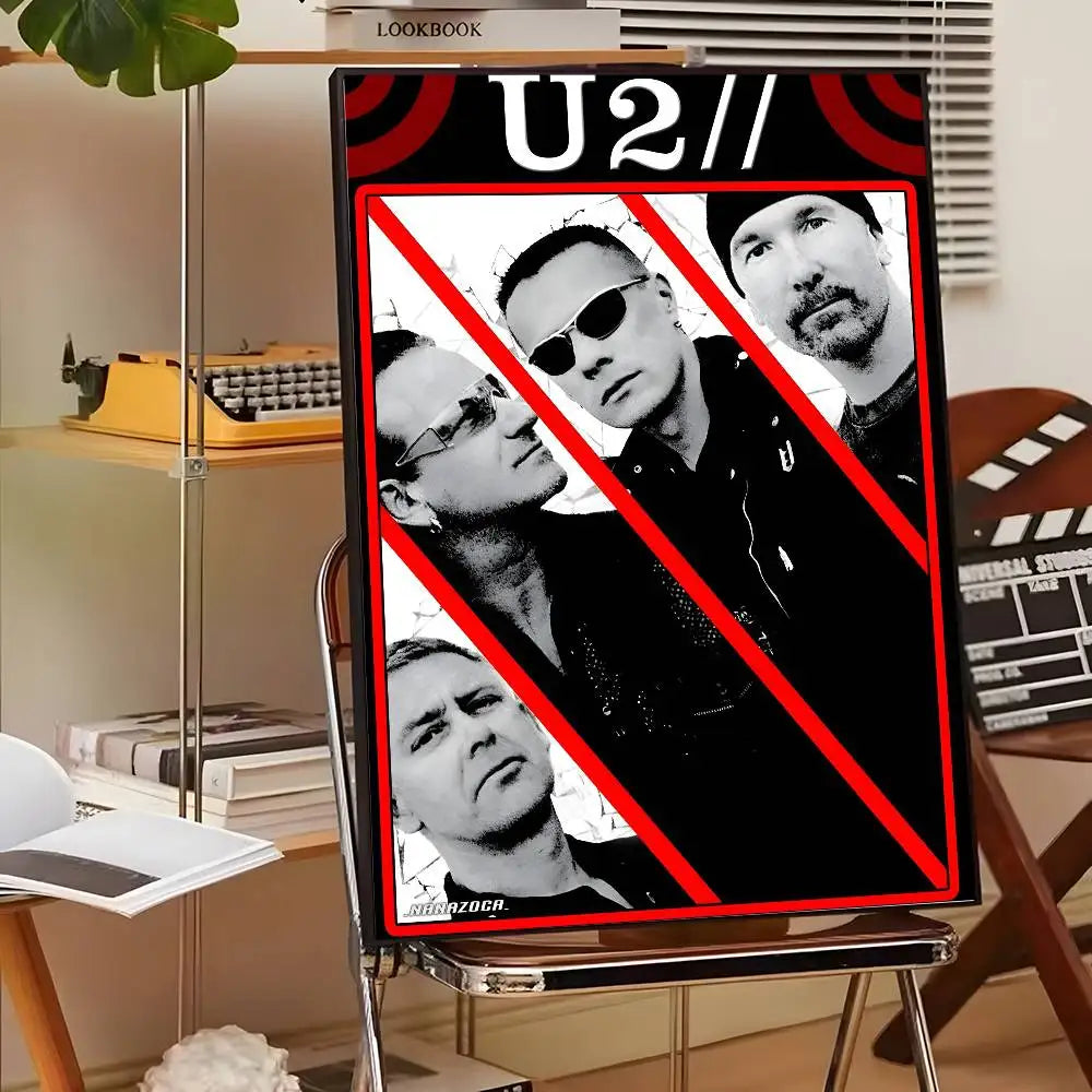 Póster Artístico U2 - Cuadro Canvas Rock Band Retro