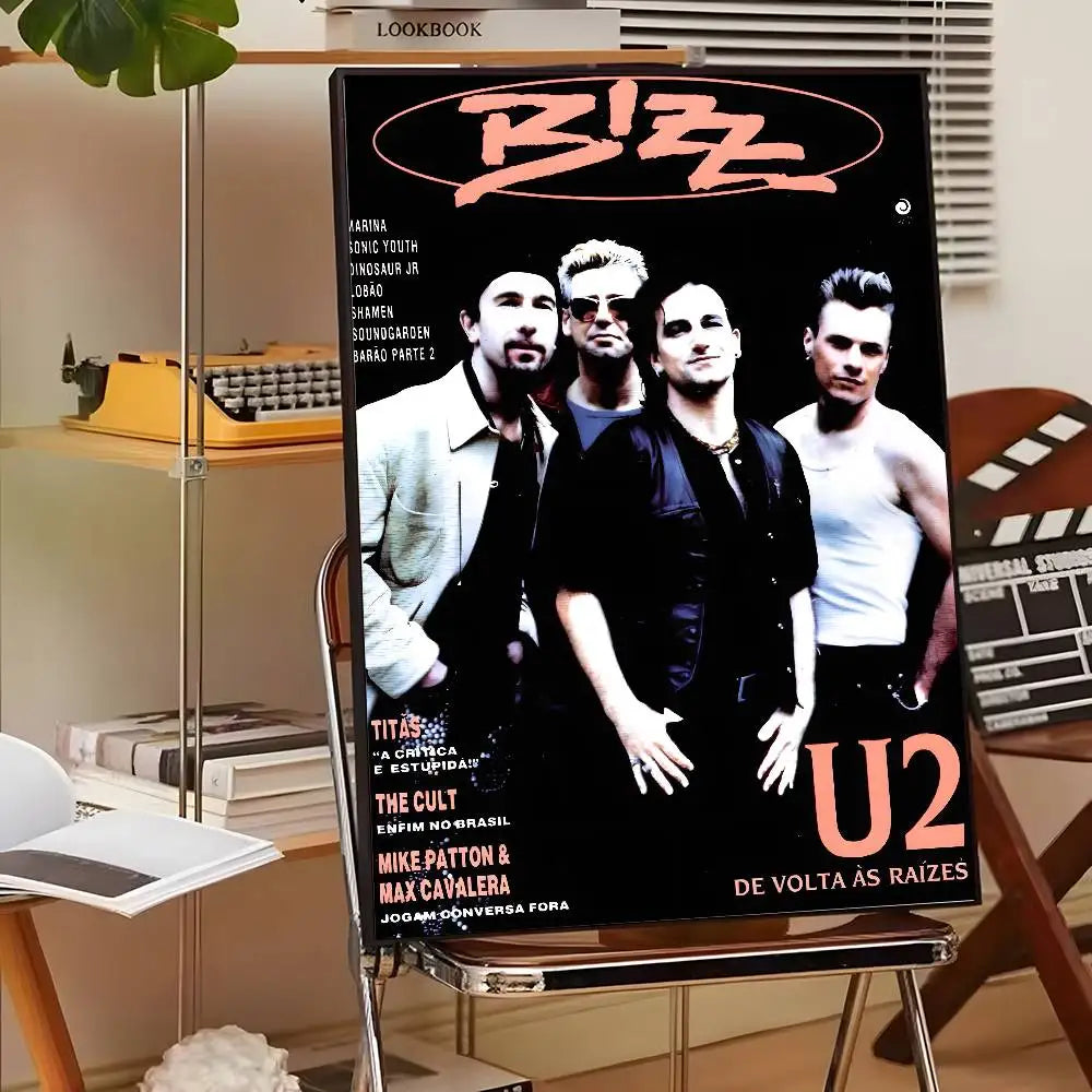 Póster Artístico U2 - Cuadro Canvas Rock Band Retro