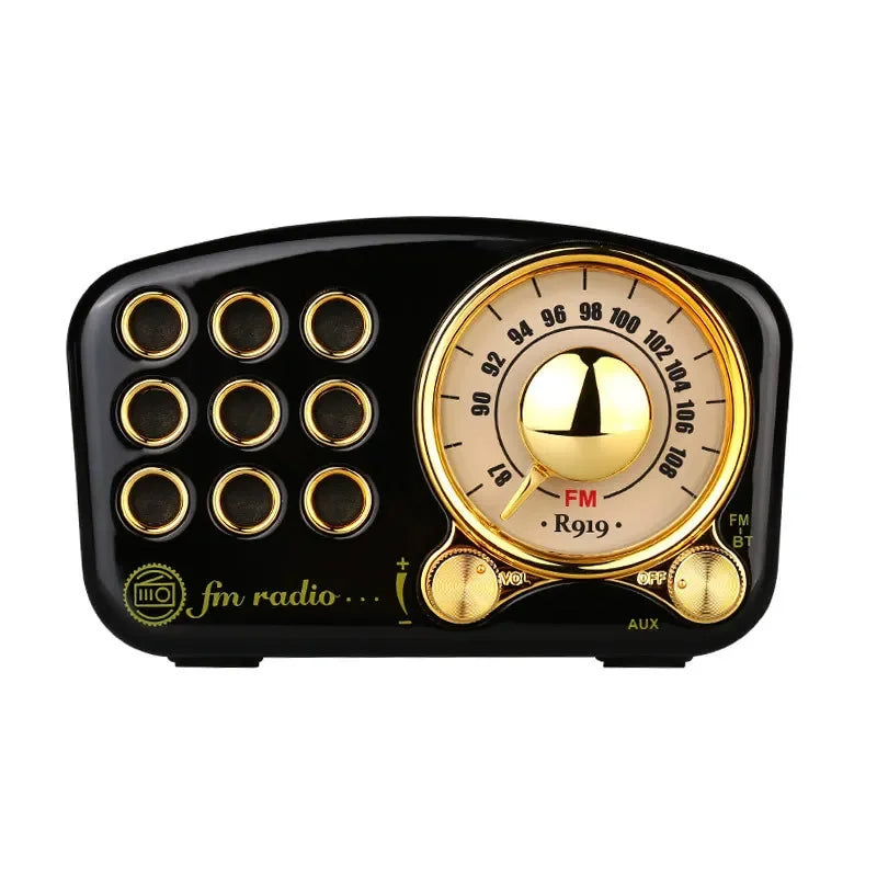 Radio Retro Bluetooth Speaker Walnut Wooden FM Radio With Old Fashioned Classic Style Support TF Card & MP3 Player Loud Volume