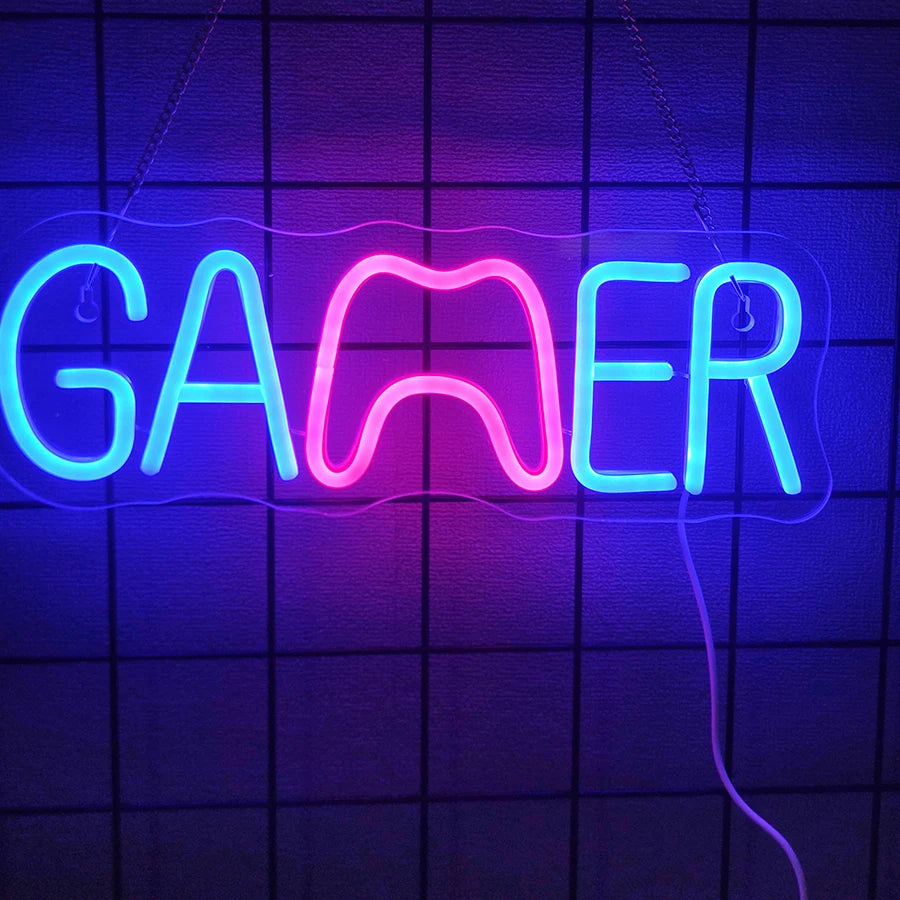 Letrero Neón LED Gamepad - Decoración Gamer Control Retro