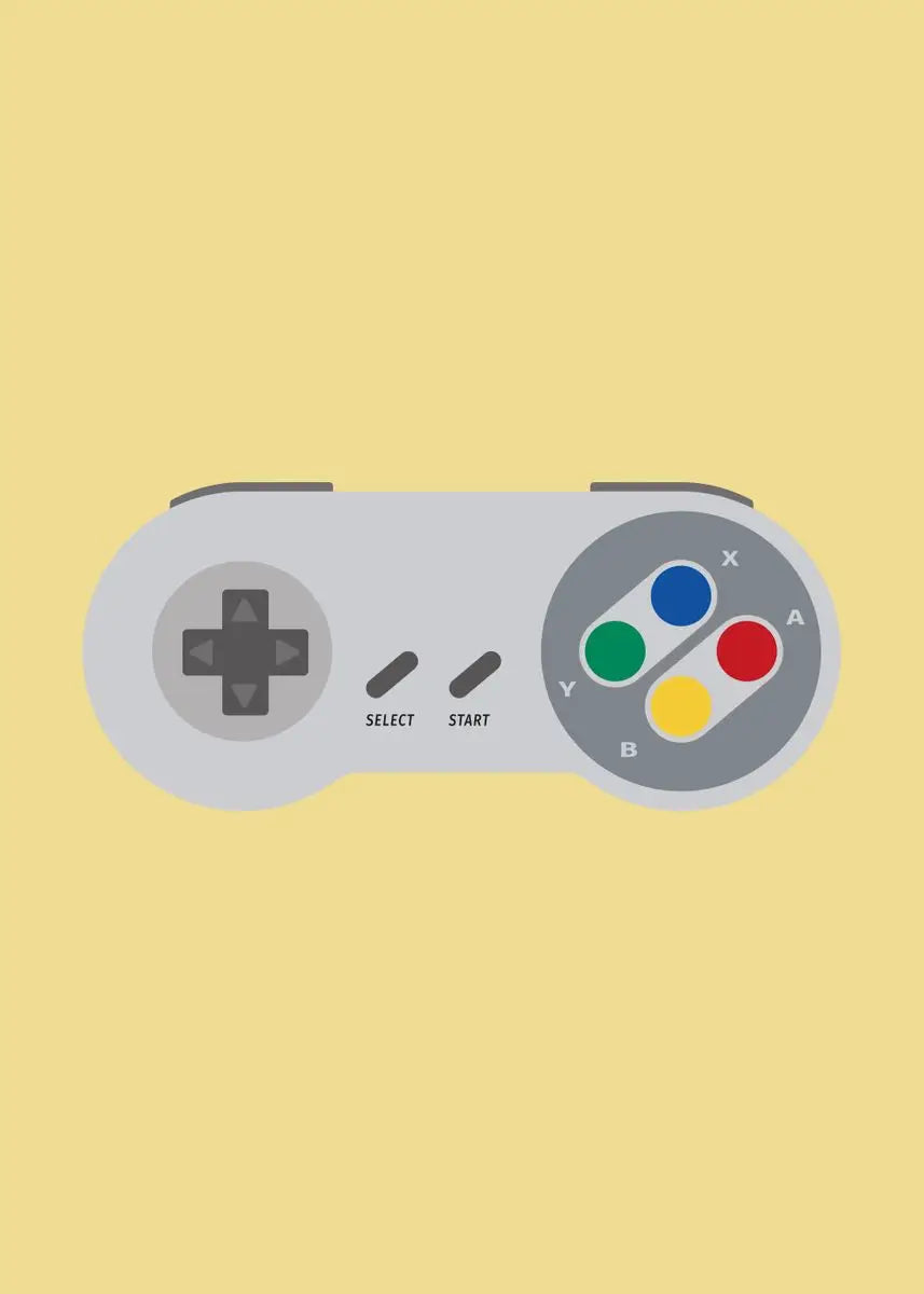 Póster Controles de Videojuegos Retro - Cuadro Decorativo Gamer