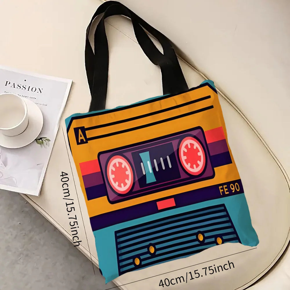Bolso Tote Retro Cassette - Bolsa Grande Vintage