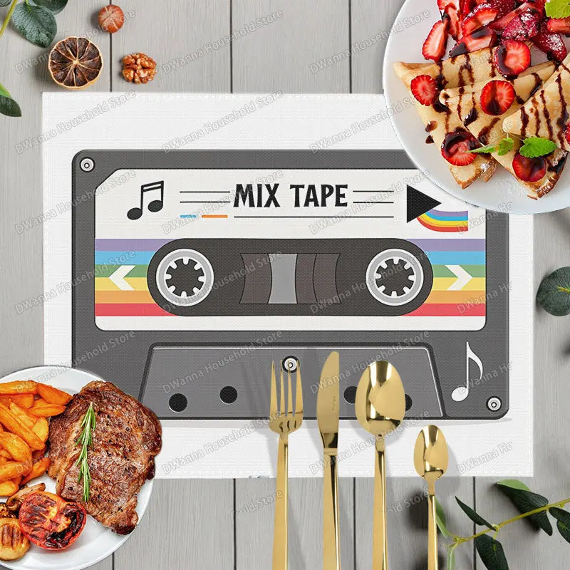 Individuales Retro Cassette - Mantel Decorativo Vintage