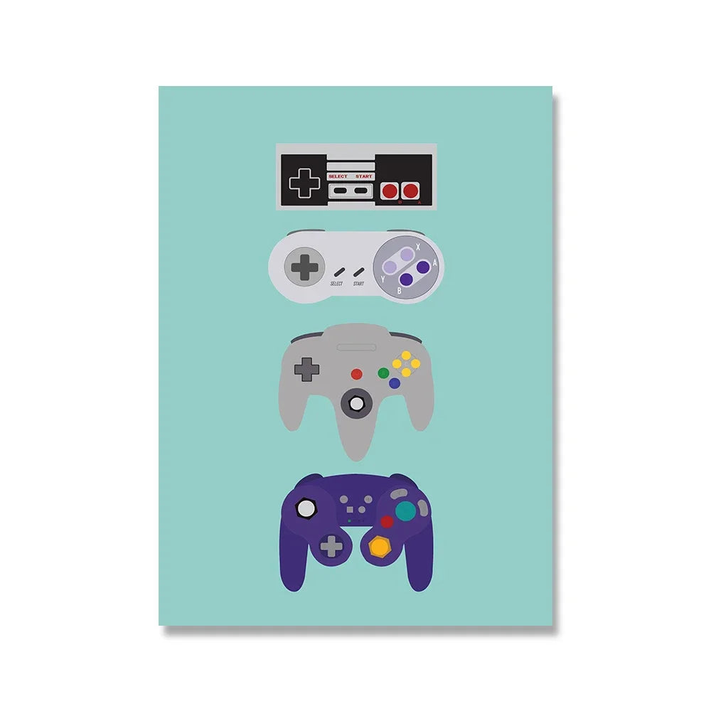 Cuadro Abstracto Control de Videojuegos - Arte Moderno Gamer