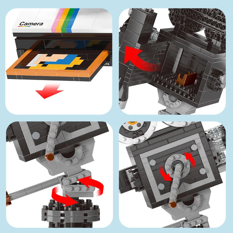 Cámara Retro Proyector Bloques 3D - Kit Armable Vintage Coleccionable