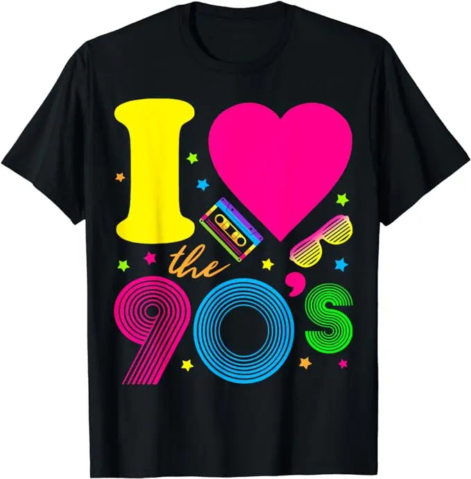 1990's 90s T-Shirt I Heart The Nineties Shirts Retro Style Cute Graphic Outfits Saying Tee Y2k Tops Aunt Mama Birthday Gifts