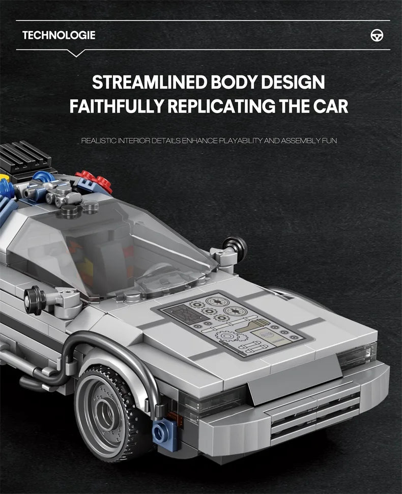 Auto de Carreras Clásico 1:24 Volver al Futuro - Bloques MOC