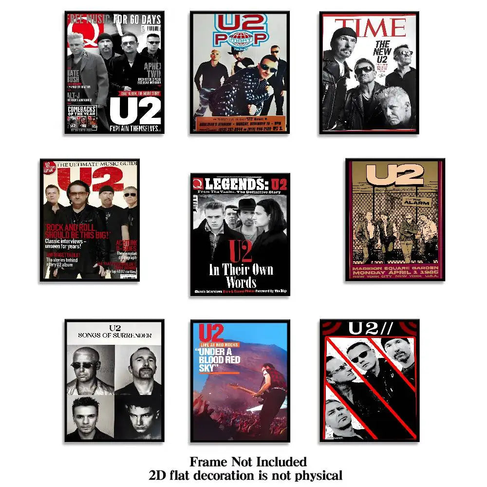 Póster Artístico U2 - Cuadro Canvas Rock Band Retro
