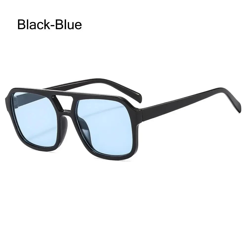 Gafas de Sol Cuadradas Aviador Retro 70s - Marco Grande Estilo Vintage