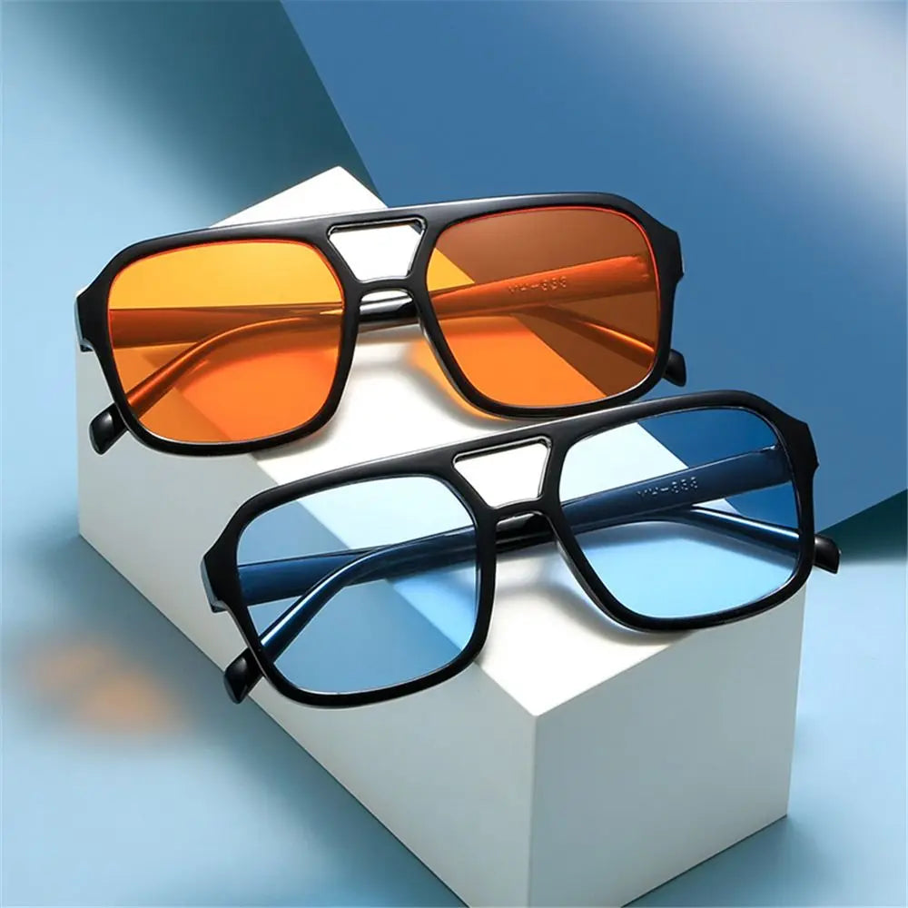 Gafas de Sol Cuadradas Aviador Retro 70s - Marco Grande Estilo Vintage