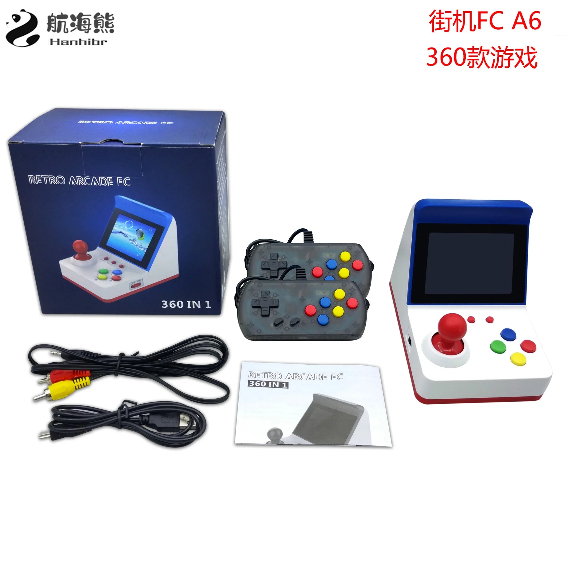 Mini Consola Arcade Retro POWKIDDY A6 - 360 Juegos Clásicos 8-Bit