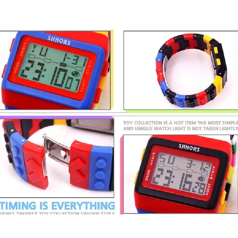 Reloj LED de Bloques - Estilo Constructor Retro Unisex