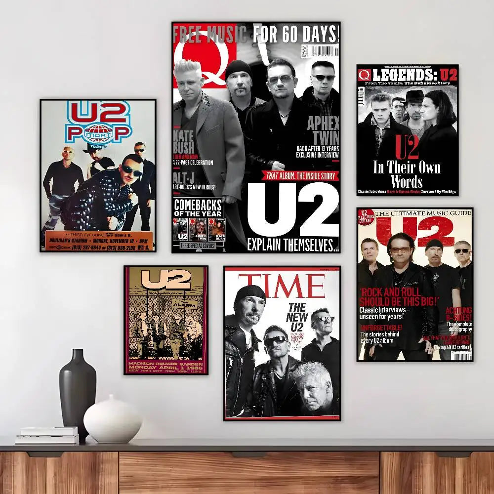 Póster Artístico U2 - Cuadro Canvas Rock Band Retro