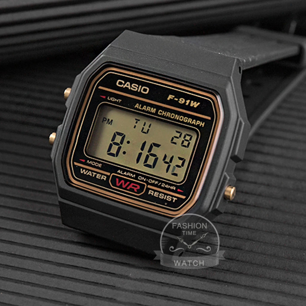 Reloj Casio F-91WG Retro Dorado - Clásico Digital Cuadrado