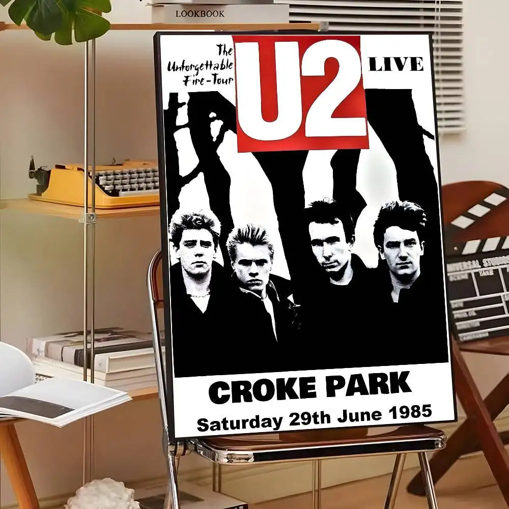 Póster Artístico U2 - Cuadro Canvas Rock Band Retro